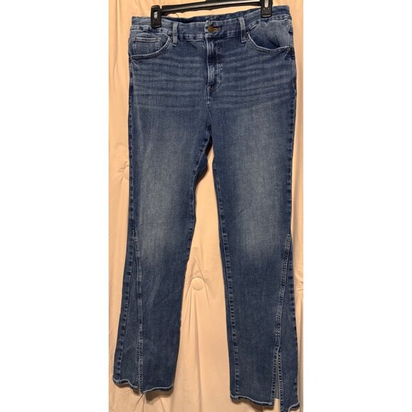 Express Denim Large 12/14/16 Jeggings Jeans Ankle Slits Skyscrape - Picture 1 of 4